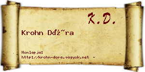 Krohn Dóra névjegykártya